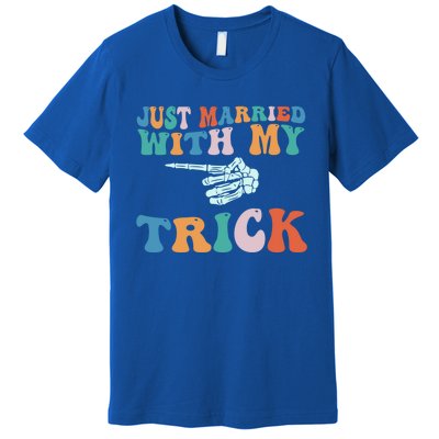 Matching Halloween Couples Just Married She Is My Trick Gift Premium T-Shirt