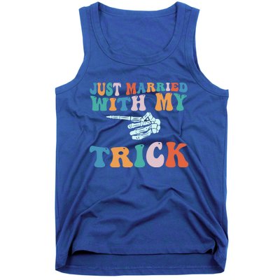 Matching Halloween Couples Just Married She Is My Trick Gift Tank Top