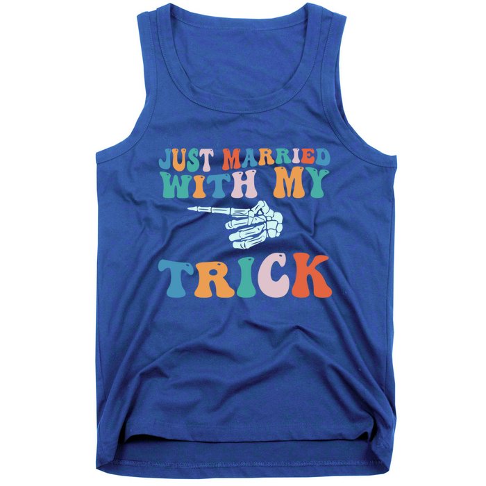 Matching Halloween Couples Just Married She Is My Trick Gift Tank Top