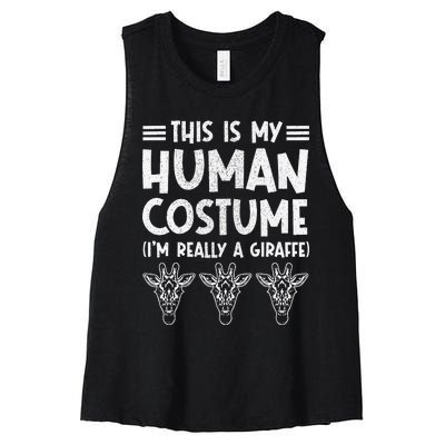 My Human Costume IM Really Giraffe Halloween Women's Racerback Cropped Tank