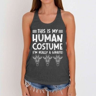 My Human Costume IM Really Giraffe Halloween Women's Knotted Racerback Tank