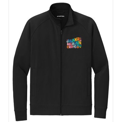 Make Heaven Crowded Bible Verse Aesthetic Colorful Stretch Full-Zip Cadet Jacket