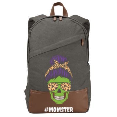 Momster Halloween Costume Funny Skull Skeleton Monster Gift Cotton Canvas Backpack