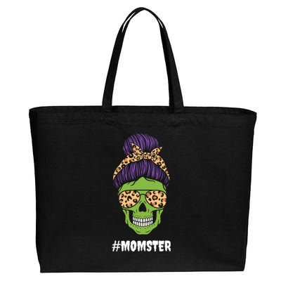 Momster Halloween Costume Funny Skull Skeleton Monster Gift Cotton Canvas Jumbo Tote