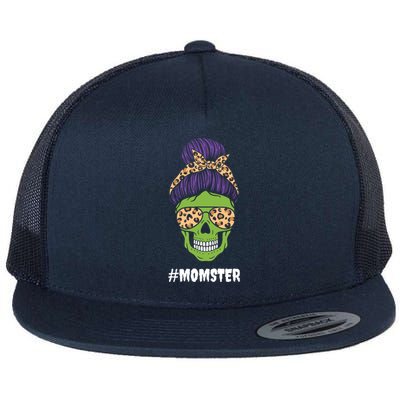 Momster Halloween Costume Funny Skull Skeleton Monster Gift Flat Bill Trucker Hat