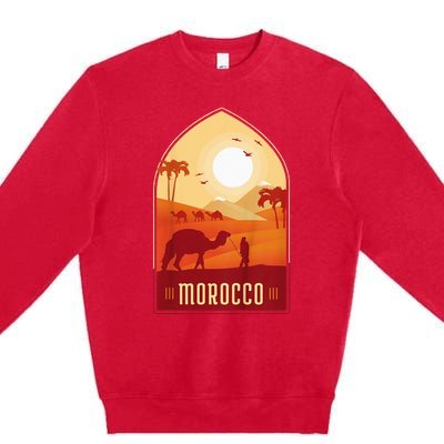 Morocco Hospitality Comfort Health Art Creativity History Premium Crewneck Sweatshirt