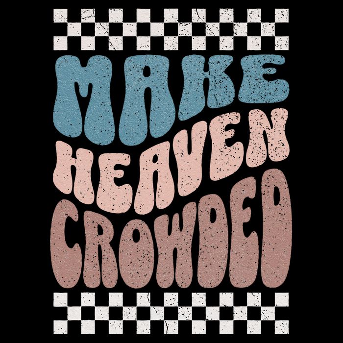 Make Heaven Crowded Retro Christian Design Grunge Faith 7-Panel Snapback Hat
