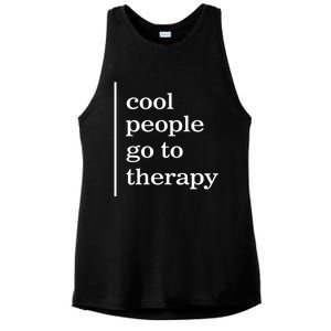 Mental Health Cool People Go To Therapy Awareness Therapist Gift Ladies PosiCharge Tri-Blend Wicking Tank