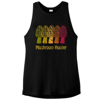 Mushroom Hunter Cute Gift Fun Morel Hunting Distressed Look Gift Ladies PosiCharge Tri-Blend Wicking Tank