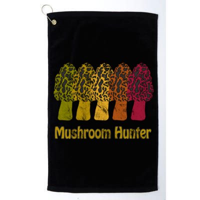 Mushroom Hunter Cute Gift Fun Morel Hunting Distressed Look Gift Platinum Collection Golf Towel