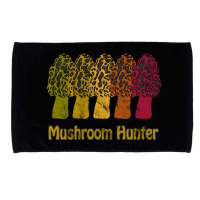 Mushroom Hunter Cute Gift Fun Morel Hunting Distressed Look Gift Microfiber Hand Towel