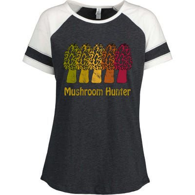 Mushroom Hunter Cute Gift Fun Morel Hunting Distressed Look Gift Enza Ladies Jersey Colorblock Tee