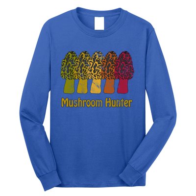 Mushroom Hunter Cute Gift Fun Morel Hunting Distressed Look Gift Long Sleeve Shirt