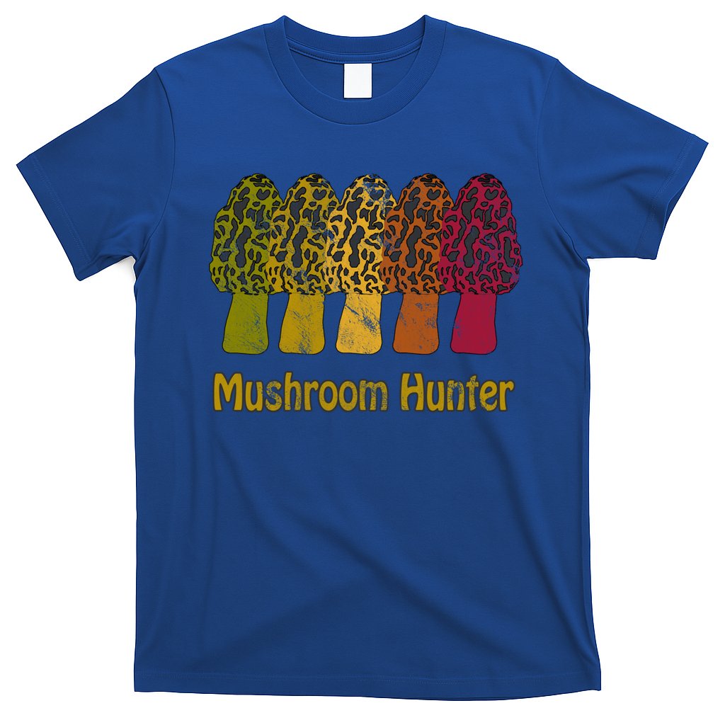 Mushroom Hunter Cute Gift Fun Morel Hunting Distressed Look Gift T-Shirt