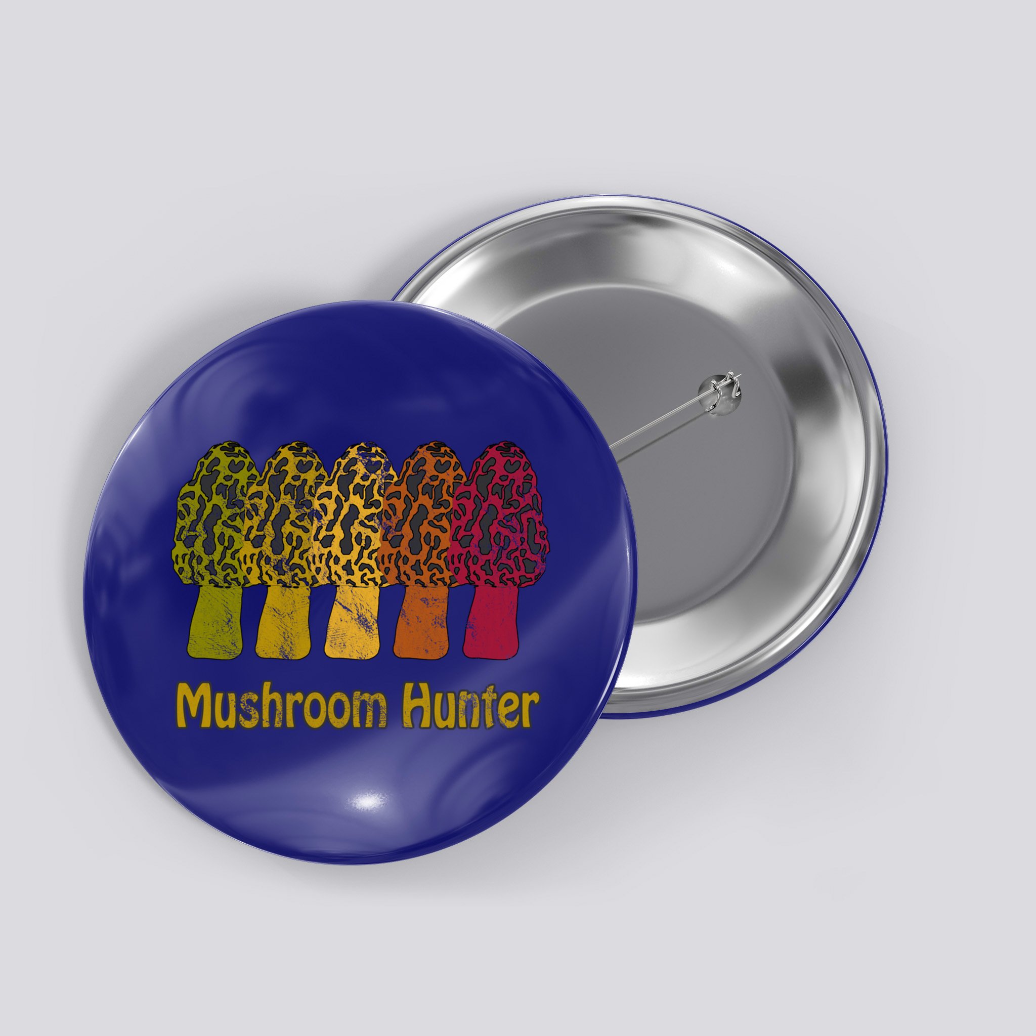 Mushroom Hunter Cute Gift Fun Morel Hunting Distressed Look Gift Button