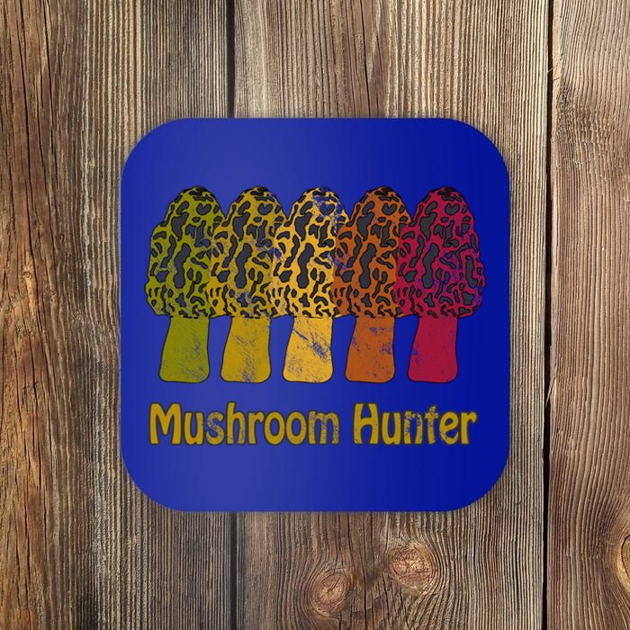 Mushroom Hunter Cute Gift Fun Morel Hunting Distressed Look Gift Coaster