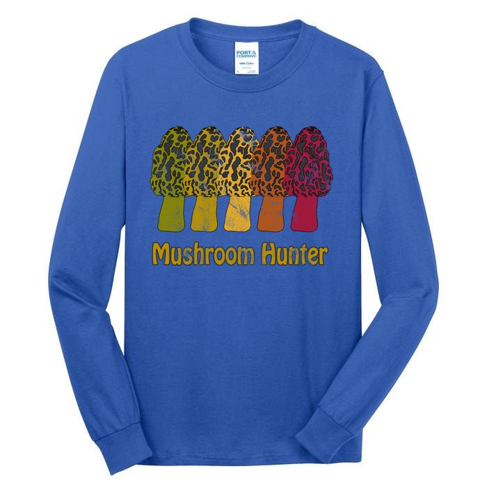 Mushroom Hunter Cute Gift Fun Morel Hunting Distressed Look Gift Tall Long Sleeve T-Shirt