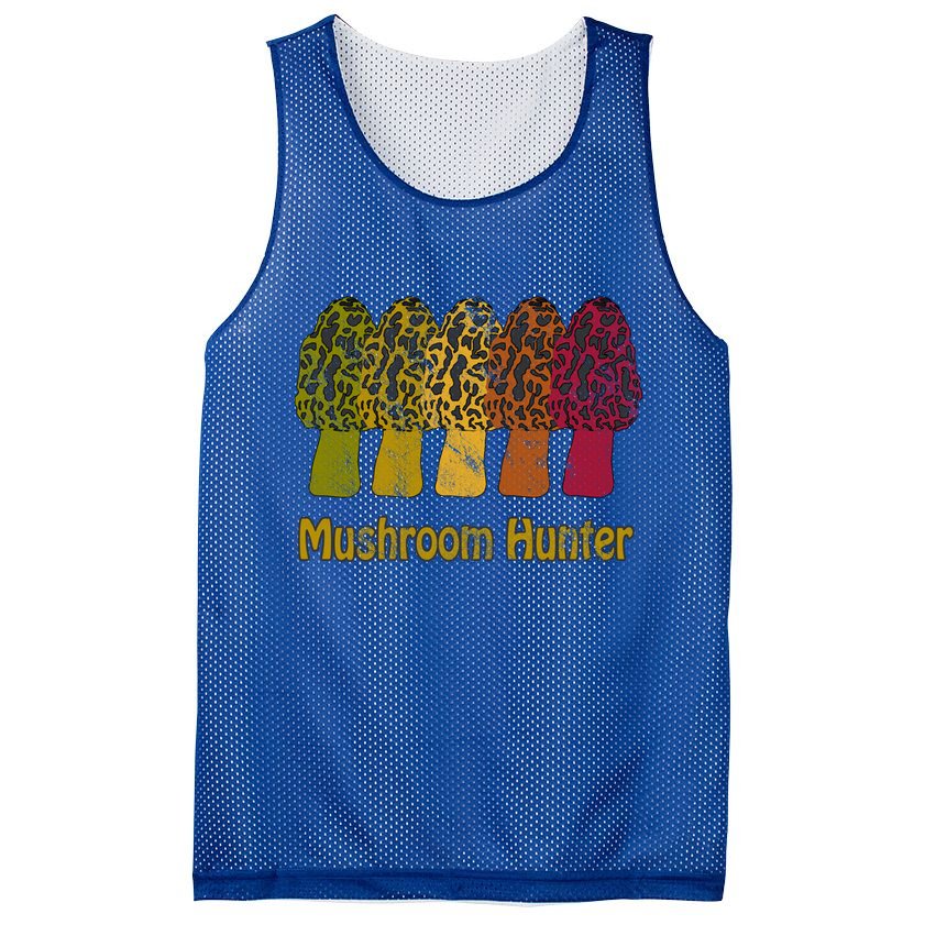 Mushroom Hunter Cute Gift Fun Morel Hunting Distressed Look Gift Mesh Reversible Basketball Jersey Tank