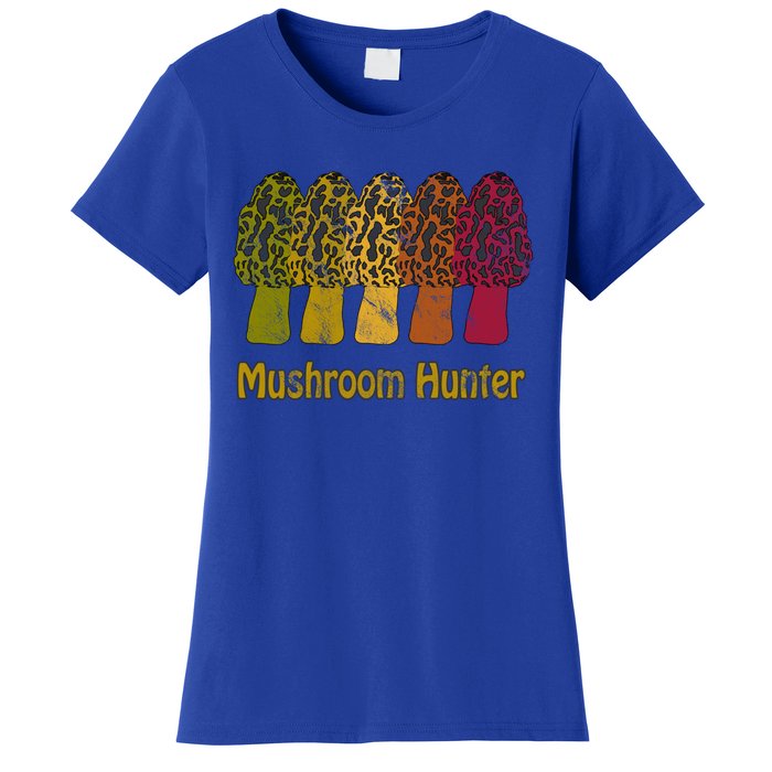 Mushroom Hunter Cute Gift Fun Morel Hunting Distressed Look Gift Women's T-Shirt