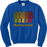 Mushroom Hunter Cute Gift Fun Morel Hunting Distressed Look Gift Kids Sweatshirt