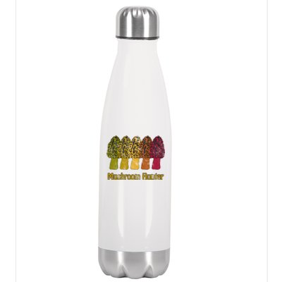 Mushroom Hunter Cute Gift Fun Morel Hunting Distressed Look Gift Stainless Steel Insulated Water Bottle