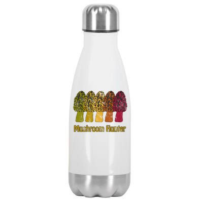 Mushroom Hunter Cute Gift Fun Morel Hunting Distressed Look Gift Stainless Steel Insulated Water Bottle