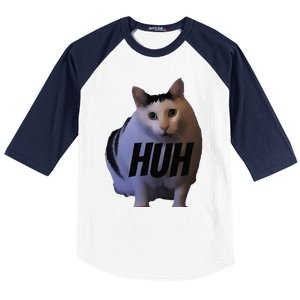 Meme Huh Cat Funny Baseball Sleeve Shirt