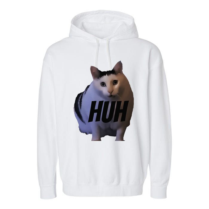 Meme Huh Cat Funny Garment-Dyed Fleece Hoodie