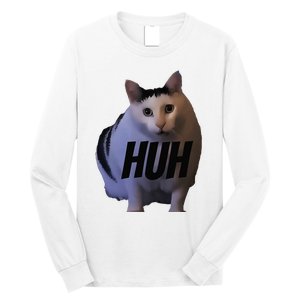 Meme Huh Cat Funny Long Sleeve Shirt