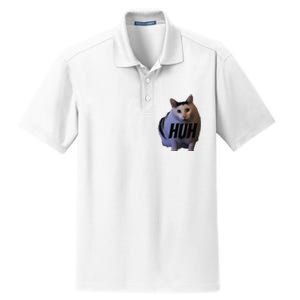 Meme Huh Cat Funny Dry Zone Grid Polo