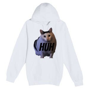 Meme Huh Cat Funny Premium Pullover Hoodie