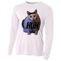 Meme Huh Cat Funny Cooling Performance Long Sleeve Crew