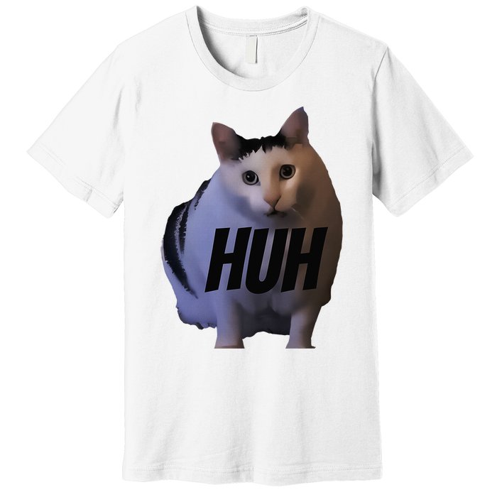 Meme Huh Cat Funny Premium T-Shirt