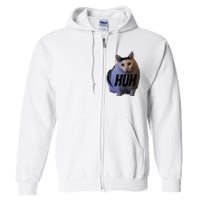 Meme Huh Cat Funny Full Zip Hoodie