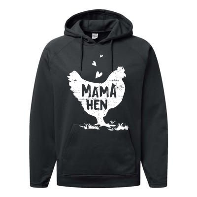 Mama Hen Chicken Funny Farmer Hen Chicken Mama Performance Fleece Hoodie