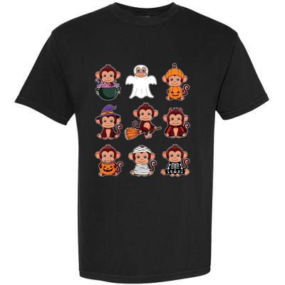 Monkey Halloween Costume Spooky Ghost Monkey Halloween Garment-Dyed Heavyweight T-Shirt