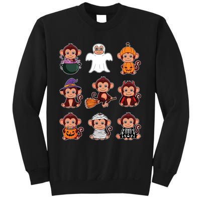 Monkey Halloween Costume Spooky Ghost Monkey Halloween Sweatshirt