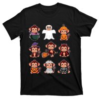 Monkey Halloween Costume Spooky Ghost Monkey Halloween T-Shirt