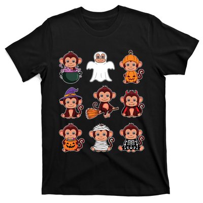 Monkey Halloween Costume Spooky Ghost Monkey Halloween T-Shirt