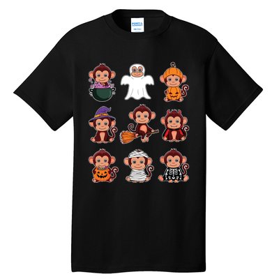 Monkey Halloween Costume Spooky Ghost Monkey Halloween Tall T-Shirt