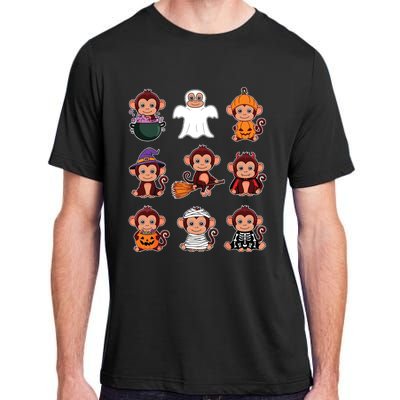 Monkey Halloween Costume Spooky Ghost Monkey Halloween Adult ChromaSoft Performance T-Shirt