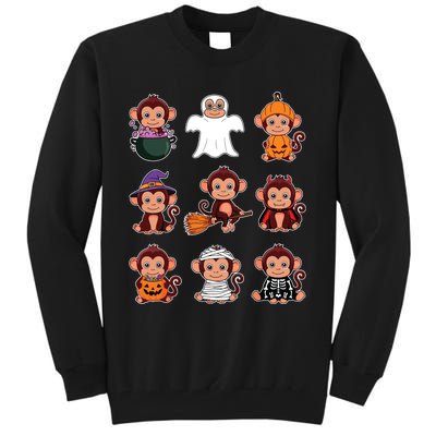 Monkey Halloween Costume Spooky Ghost Monkey Halloween Tall Sweatshirt