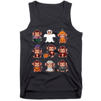 Monkey Halloween Costume Spooky Ghost Monkey Halloween Tank Top