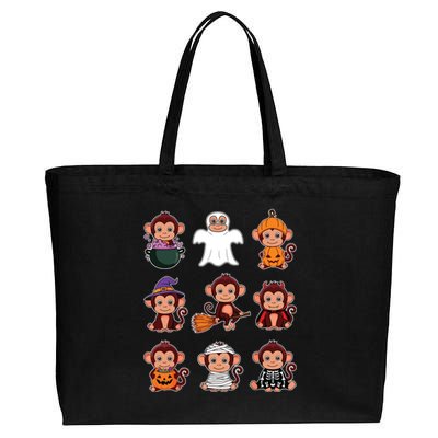 Monkey Halloween Costume Spooky Ghost Monkey Halloween Cotton Canvas Jumbo Tote