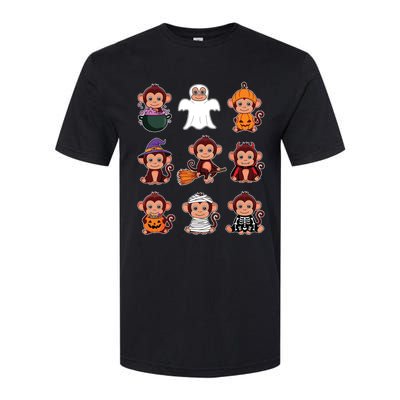 Monkey Halloween Costume Spooky Ghost Monkey Halloween Softstyle CVC T-Shirt