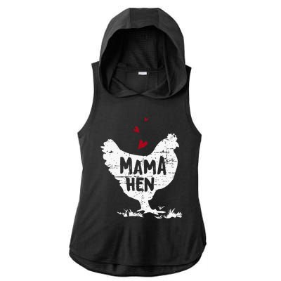 Mama Hen Chicken Ladies PosiCharge Tri-Blend Wicking Draft Hoodie Tank