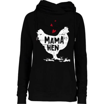 Mama Hen Chicken Womens Funnel Neck Pullover Hood