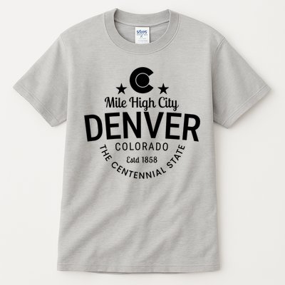 Mile High City Denver Colorado Centennial State Est 1858 Tall T-Shirt