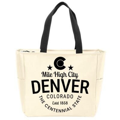 Mile High City Denver Colorado Centennial State Est 1858 Zip Tote Bag