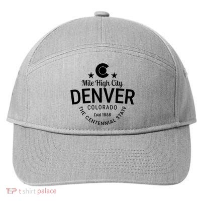 Mile High City Denver Colorado Centennial State Est 1858 7-Panel Snapback Hat